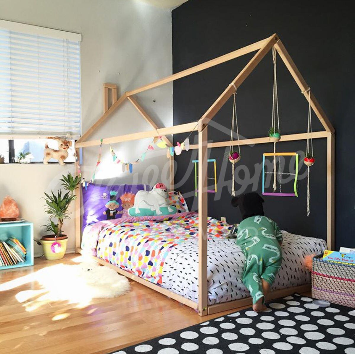 kids wooden bed frame