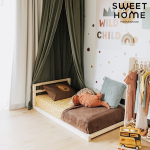 teepee bed frame full platform bed, personalized gift, Christmas gift, platform bed, bed canopy, wood teepee tent bed, bed, Montessori style bed, Montessori bed, children bed, toddler bed, toddler bed, bed frame