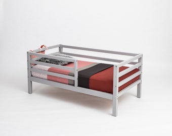 Lit surélevé Montessori pour tout-petits avec rails Cadre de lit jumeau, lit mezzanine pour tout-petit Lit à plate-forme basse pour lit pour enfants Lit pour tout-petits Lit Montessori pour enfants