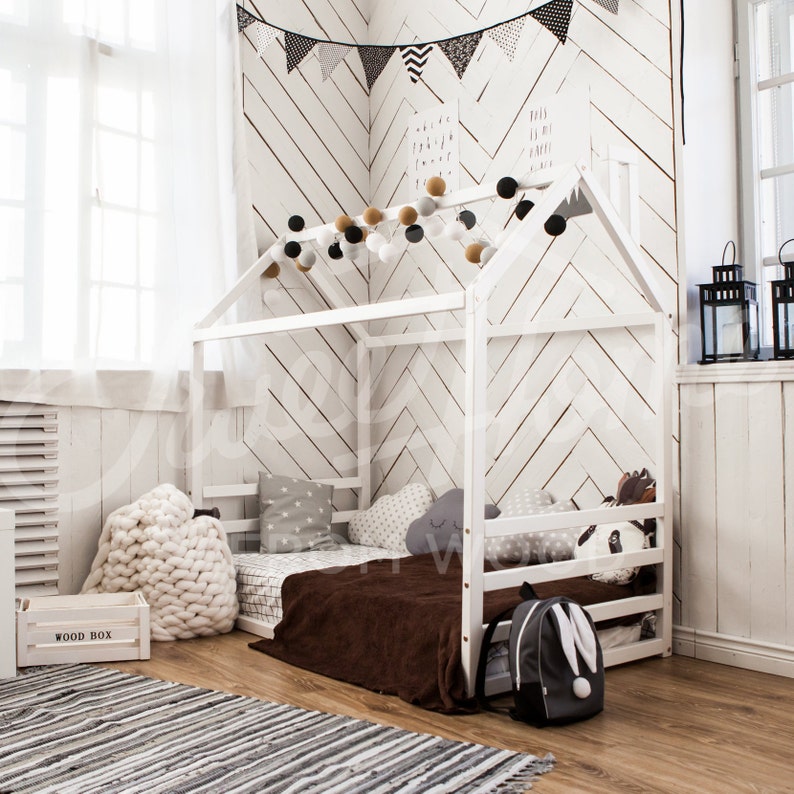 Baby Bed Toddler Or Wood Frame Full Queen Image 0