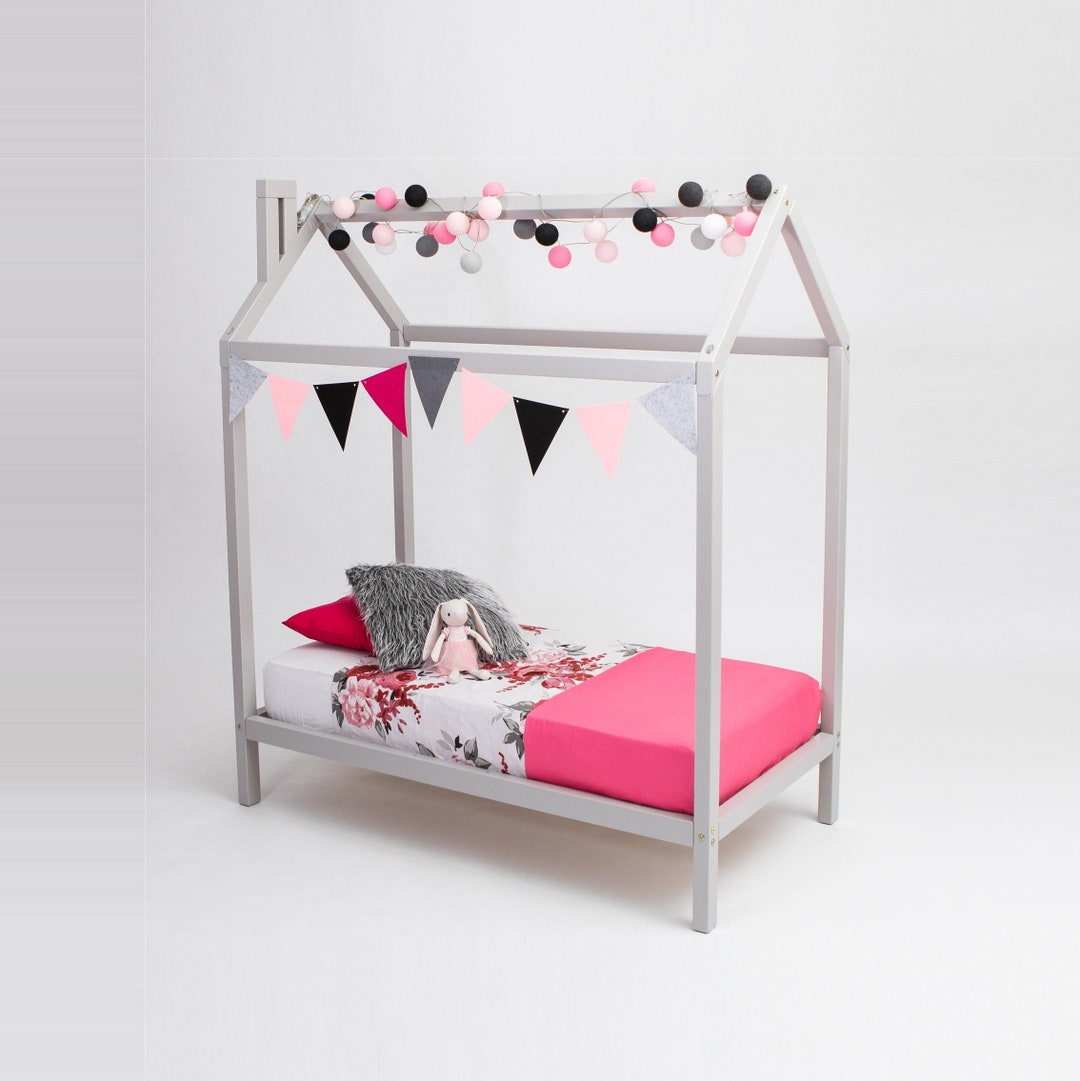 Wooden Bed Frame Toddler Bed Frame House Bed Frame Loft Bed Etsy