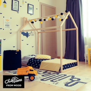 house bed frame, toddler house bed frame, toddler house bed twin, house bed kids, twin size house bed, floor bed house, bed house kids twin, Montessori house bed, floor bed, Montessori floor bed, floor bed Montessori, floor bed frame, floor frame bed