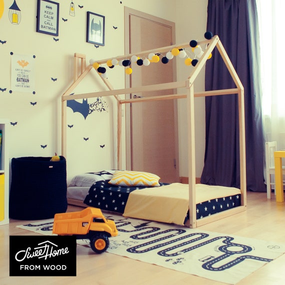 Toddler Bed Kids Bed House Bed Frame Bed Floor Bed Wood House