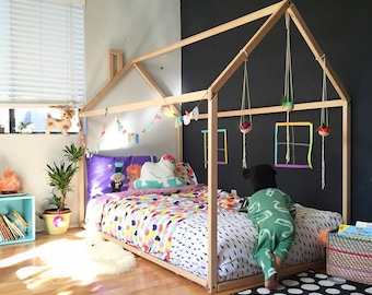 Toddler bed Children bed wooden house bed frame Montessori bed, Platform bed Loft bed Kids bed, Wood house bed Wood bed frame, Twin size