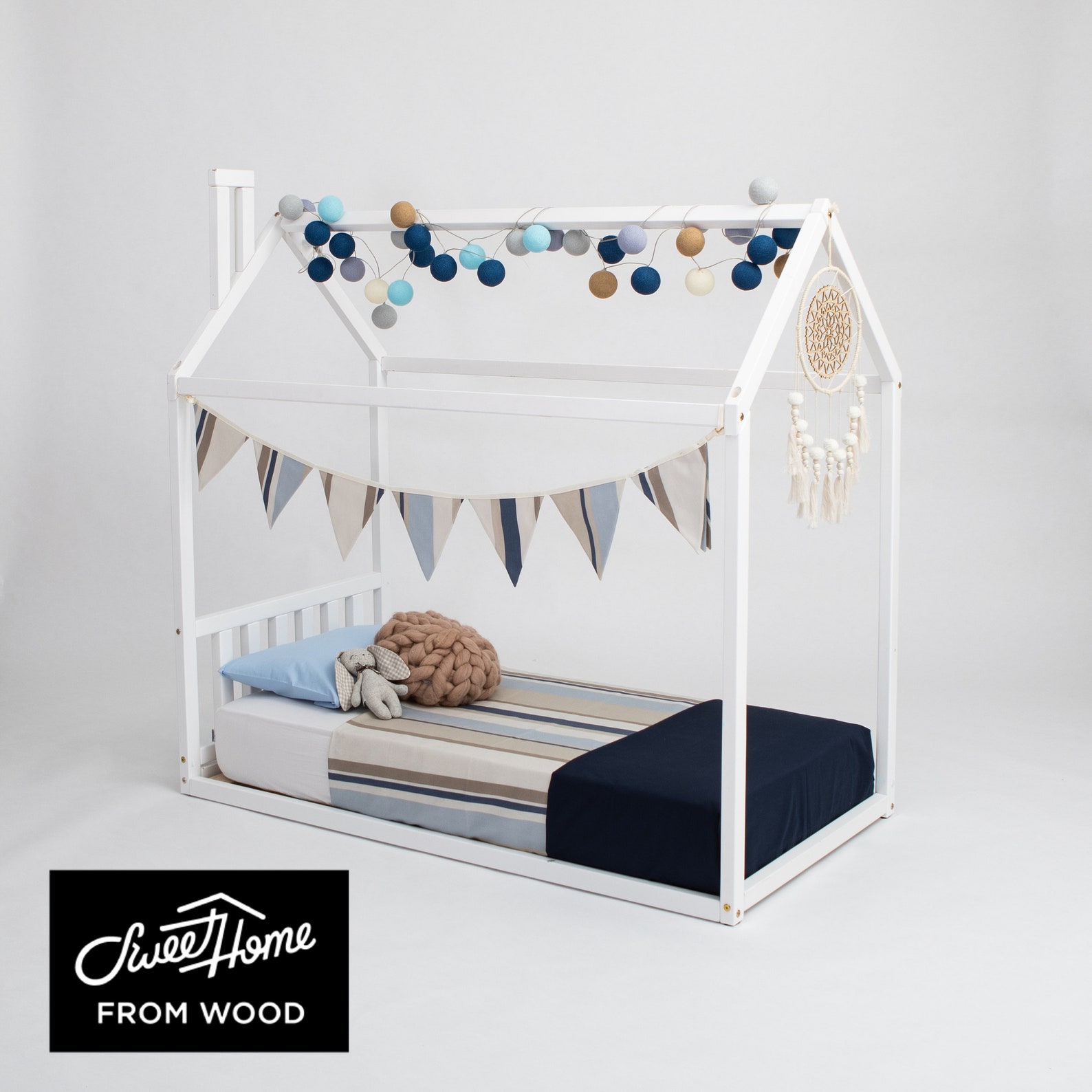 Toddler Floor House Bed Frame Montessori Bed House for Child Etsy