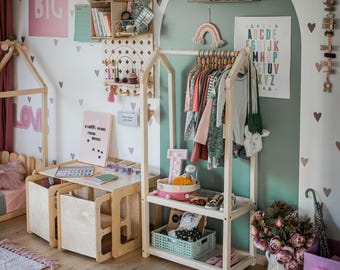 Garderob för småbarn Klädställ för småbarn Klädställ Klädhängare, Barnkläder, Montessori-byrå för barn