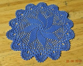 Crochet doily Lace Blue (color Nr.11) 9.8 inches (25 cm)
