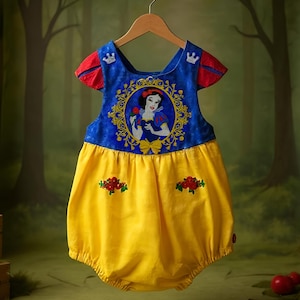 Baby Snow White Birthday Outfit Princess Toddler Royal Dress Storybook Girl Cake Smash Costume Fairy Tale Baby Clothes Party Girl Romper