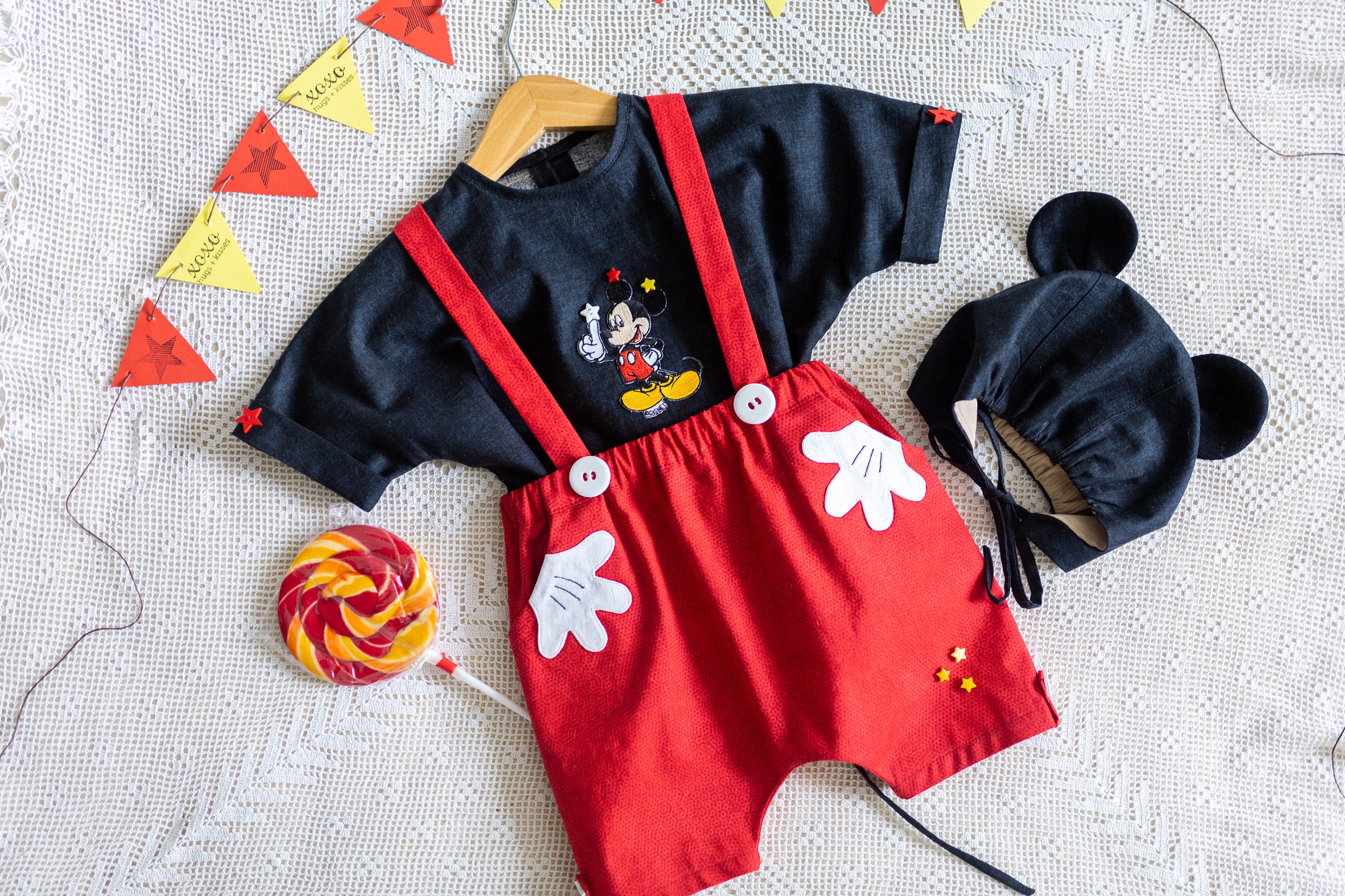 Mickey Mouse 1st Birthday Outfit: Cotton Baby Clothing Set