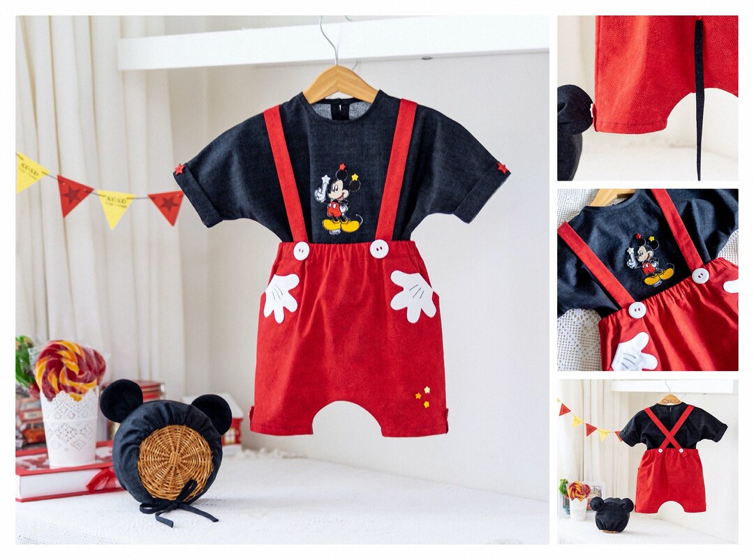 Micky Ropa Traje de 1er cumpleaños de Mickey Mouse para bebé niño Conjunto de ropa ...