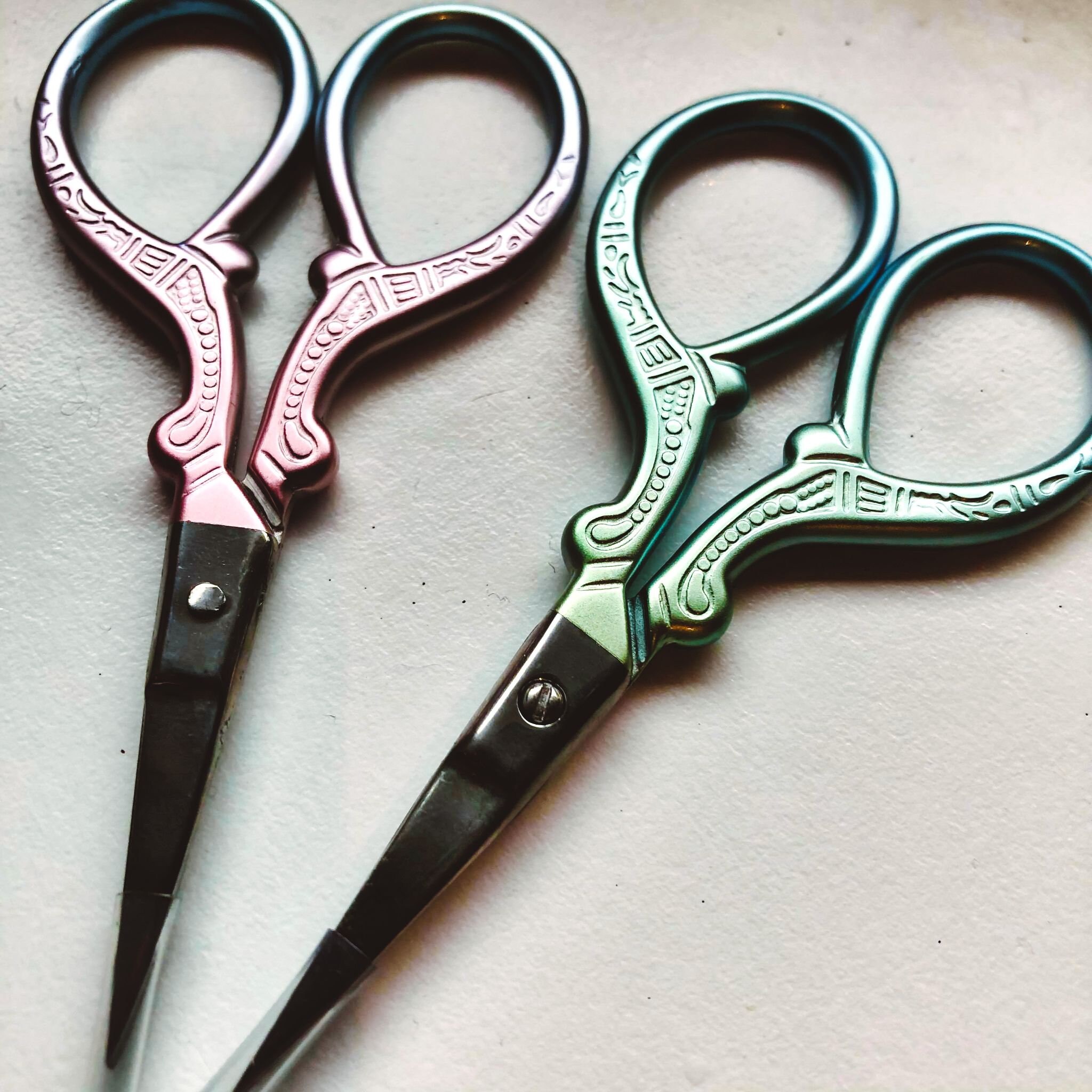 Embroidery Scissors Colourful Designed Scissors. Pink Blue Etsy