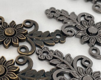 Antique Silver Clasp. Vintage Cloak Clasp. Norwegian Clasp. Toggle Clasp. Floral Clasp