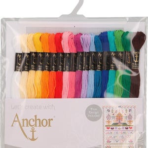 Anchor Garn Set. Stickstränge. Strand Baumwolle. Kreuzstichpackung. Verschiedene Garne.