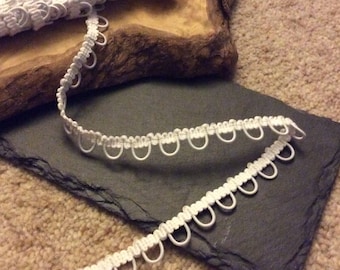 Rouleau Button Looping, Bridal button loops, for bridal buttons. Elastic button loops, for button fastening