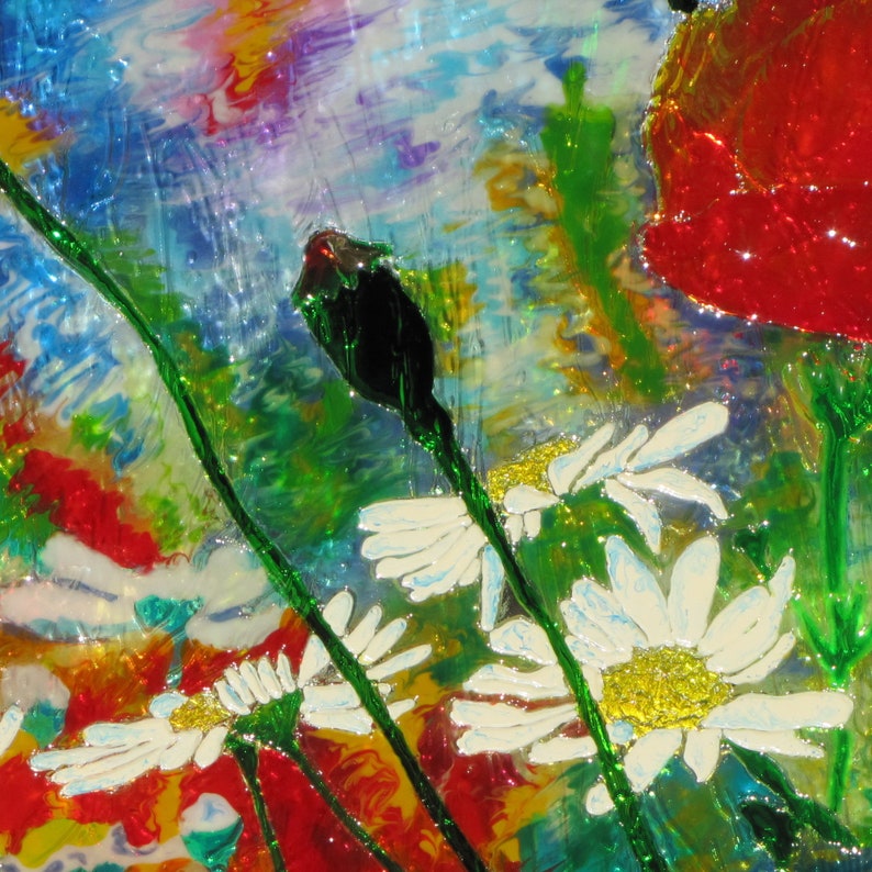 Lamp light stained glass painted by hand with LED backlight Etsy