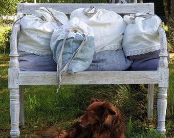 Large LAUNDRY BAG - Linen clothes bag - Zero waste drawstring storage bag - Eco natural soft linen home bag - Reusable bag