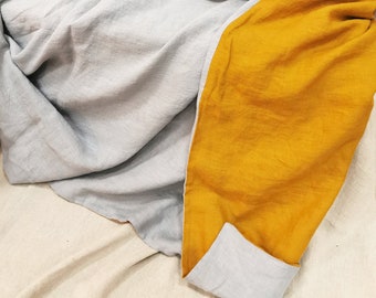 Linen DUVET COVER - reversible softened linen quilt cover, doona cover - Twin xl Queen California King duvet cover - custom linen bedding