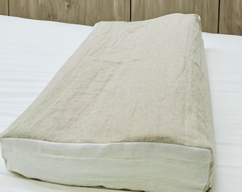 Softened Linen Pillow Cover for Orthopedic & Memory Foam Pillows. Natural Breathable 100% European Linen, Dye-Free, Cozy, Wrinkled Look.