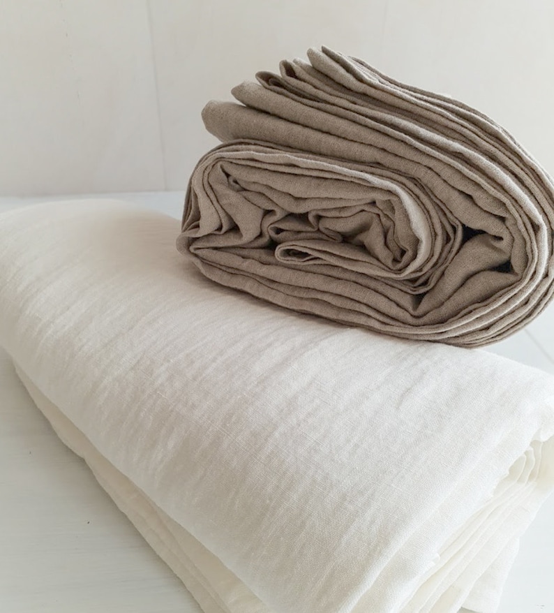 Linen FLAT SHEETS From Heavier Natural Flax Linen Softened Etsy