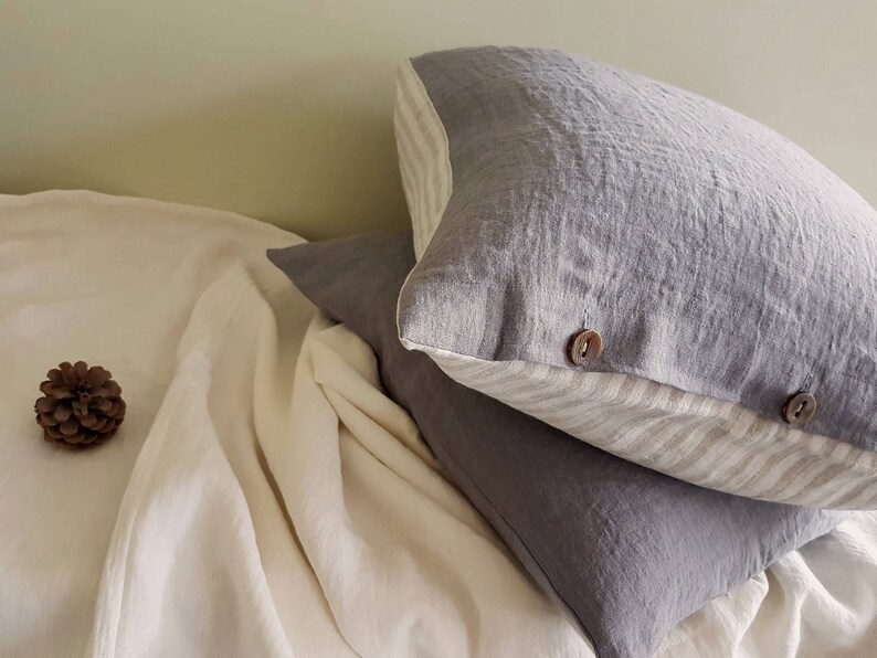 Linen pillowcase reversible euro pillow sham washed linen Etsy