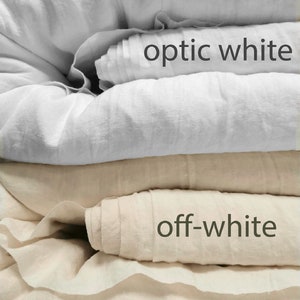 Linen FITTED SHEETS in off-white deep pocket sheets from softened heavier linen Twin Full Queen King Cal King linen bedding image 7