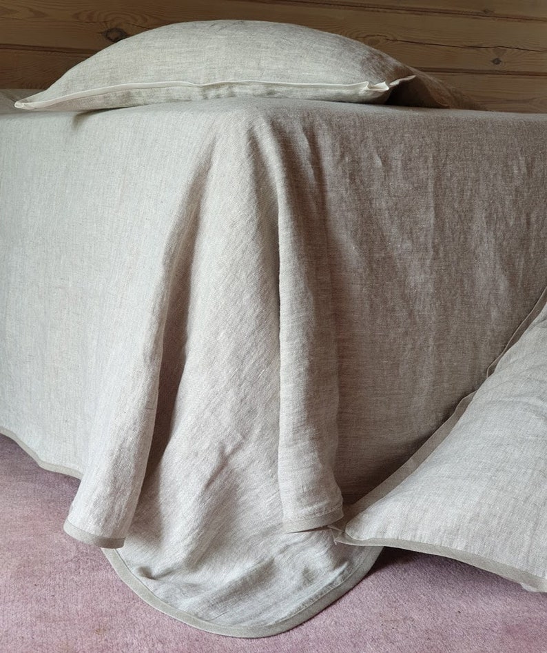 Linen BED COVER from softened heavy linen natural linen Etsy