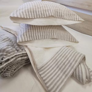 Softened Linen SHEET SET. Sheets and Pillowcases in Dye-free Linen. Deep Pocket Fitted, Top Sheets, Pillow Shams. Twin, Queen, King, Custom.