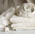 Linen FITTED SHEETS in white - deep pocket sheets from softened linen - Twin Full Queen King Cal King linen bedding