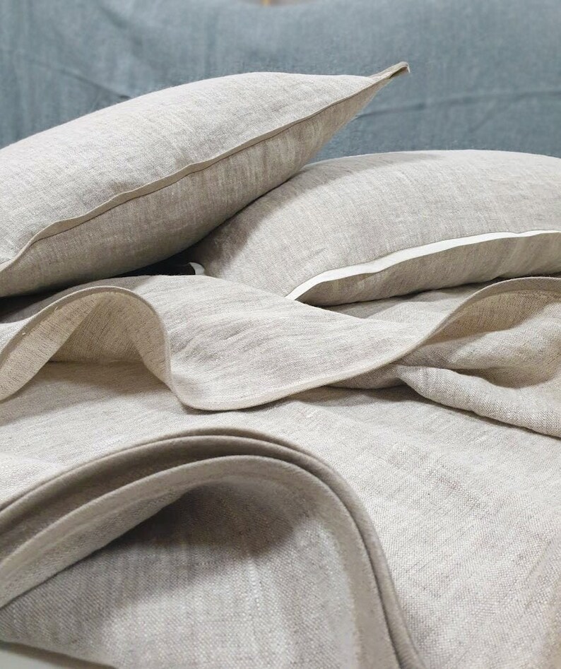 Linen BED COVER From Softened Heavy Linen Natural Linen Etsy
