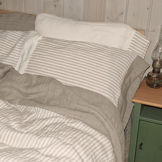 Reversible linen bedding set softened pure heavier linen Etsy