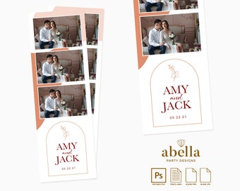 Boho / Wedding Photo Booth Template 2x6 Design / Printable / Custom / Digital File / Photoshop File