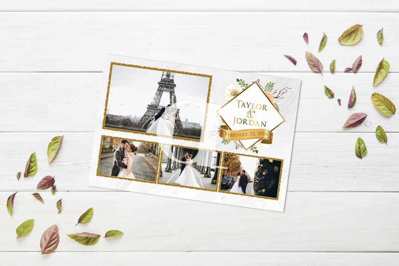 Wedding / Floral / Modern Photo Booth Template 4x6 Design