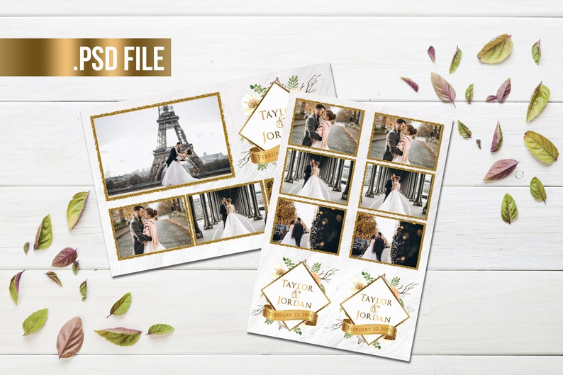 Wedding / Floral / Modern Photo Booth Template / 4x6