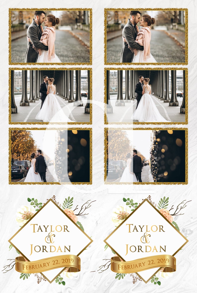 Wedding / Floral / Modern Photo Booth Template / 4x6