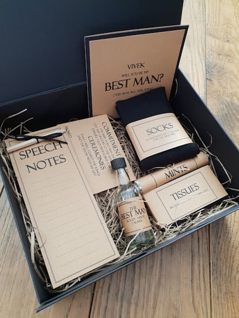 Best Man Proposal Gift Box with Socks & Speech Note Card