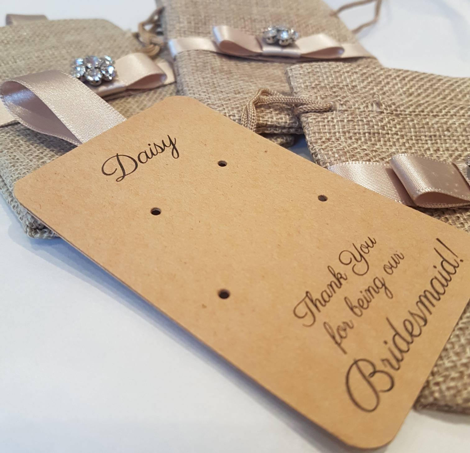 Personalised Earring Card Earring Holder Gift Bag Wedding Etsy
