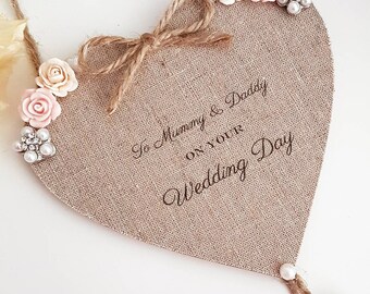 HAND HELD WEDDING SIGN for  bridesmaid 18cm wide HEART PLAQUE page boy 