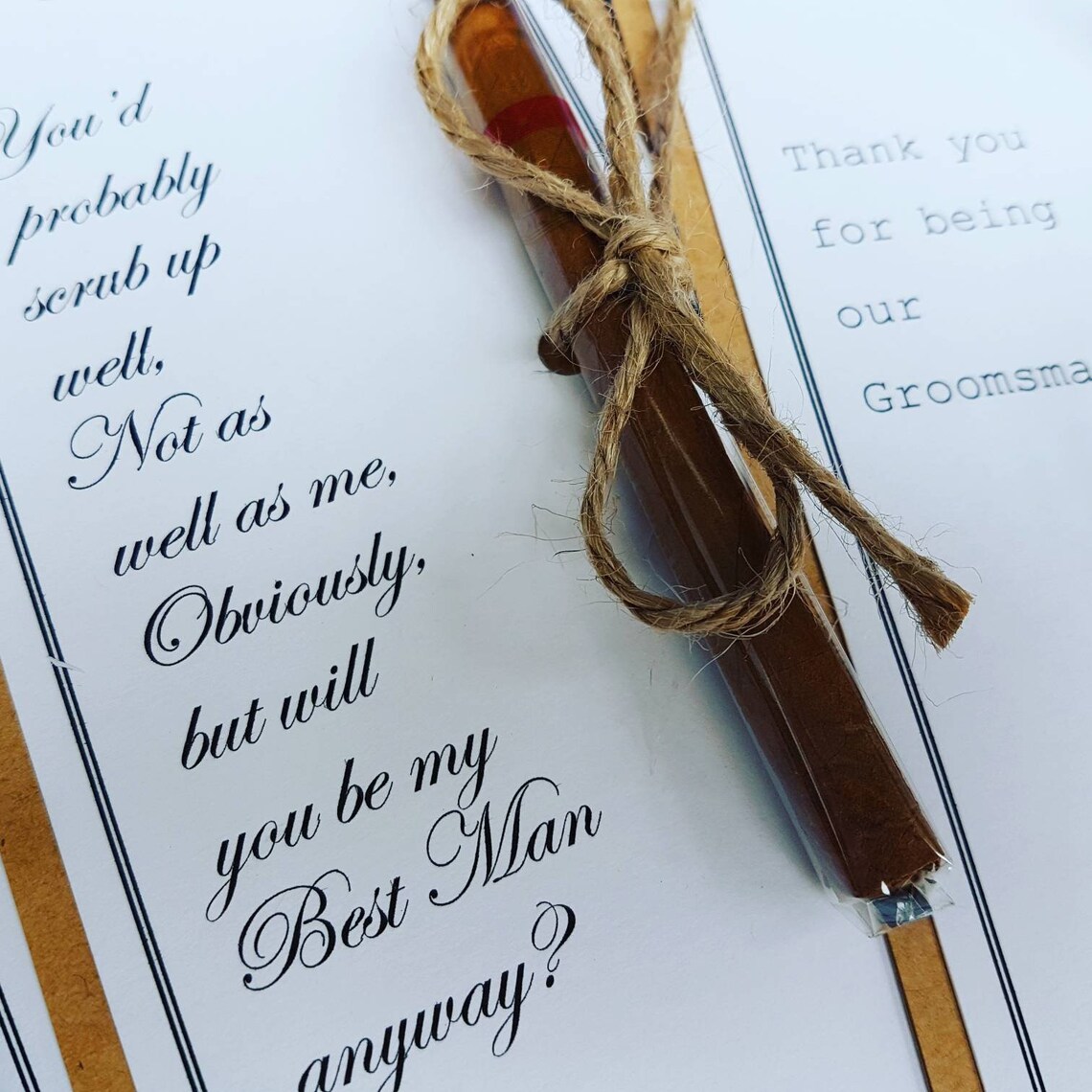 Cigar Card Gift Personalised CardGroomsmen Gift Best Man Etsy
