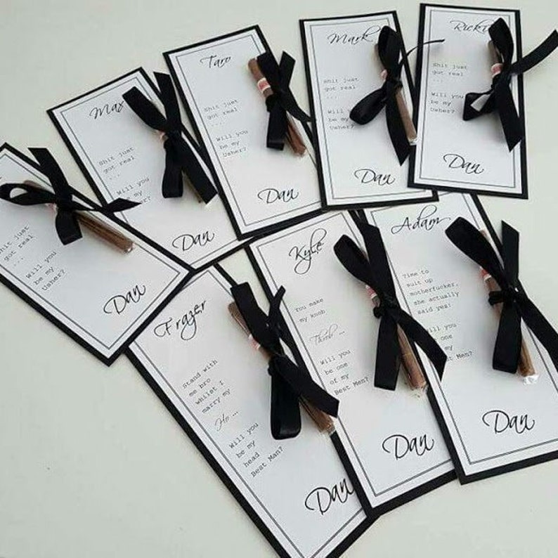 Cigar Card Gift Personalised CardGroomsmen Gift Best Man Etsy