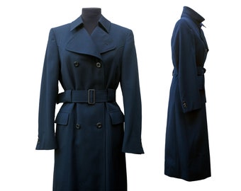 1970s prussian blue trench / S / made in Italy