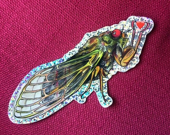 Cicada glitter decal