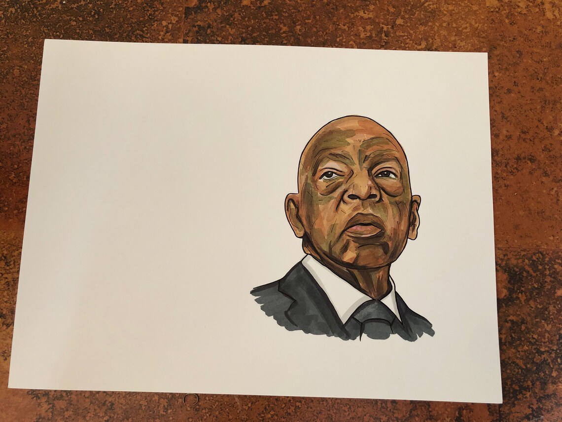 John Lewis original artwork portrait | Etsy