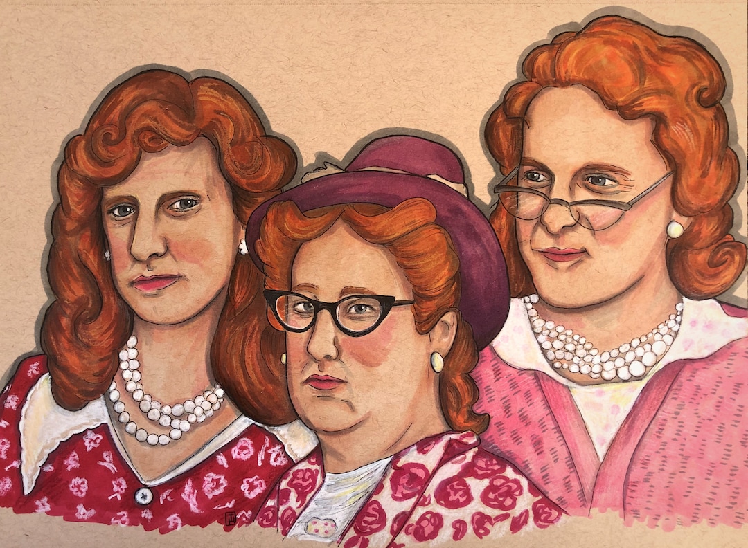 YONDERLAND Cake Ladies 5x7 Art Print Etsy