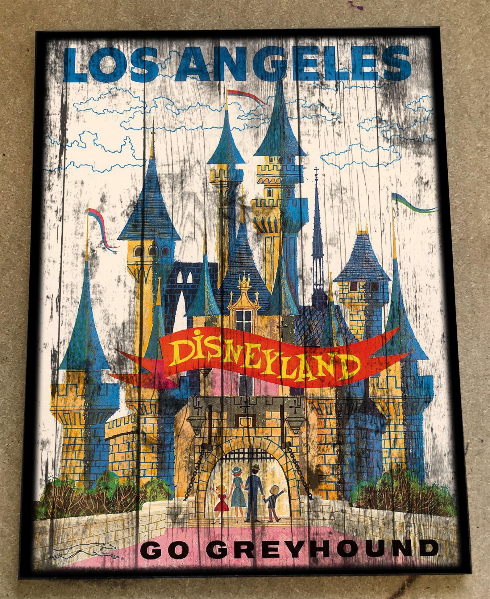Vintage and Retro Disney Wood Art Disneyland Los Angeles Gift Etsy
