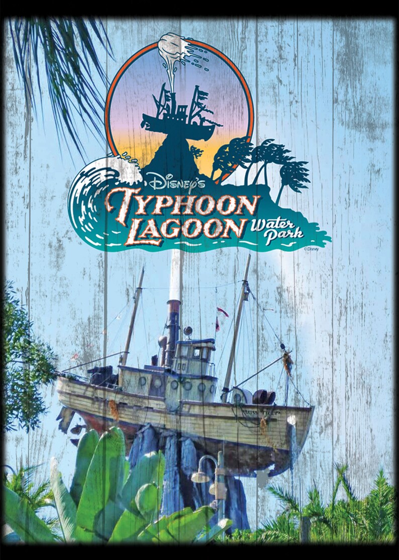 Vintage and Retro Disney Wood Art Typhoon lagoon Waterpark Etsy