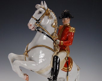 Augarten Wien Austria Courbette Lipizzaner Porcelain Horse Rider