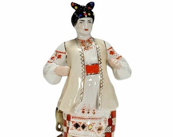 Ukrainian Kiev Porcelain Woman Figurine, USSR Porcelain ODARKA Soloha Figurine, Folk Art Figurine, Collectible Soviet Figurine