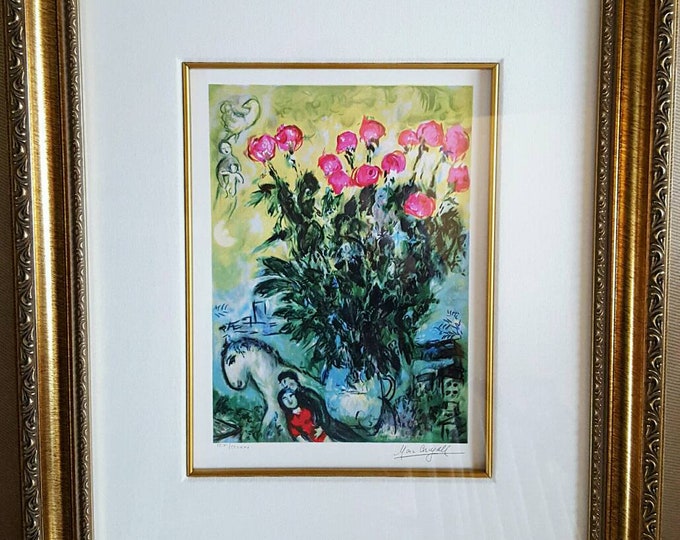 Marc Chagall Les Roses LE 275 Original Fine Art Giclee Print Signed ...