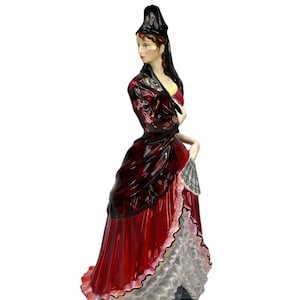 Royal Doulton Mantilla  HN 2712 Porcelain Figurine, Spanish Lady, Red Dress, Haute Ensemble
