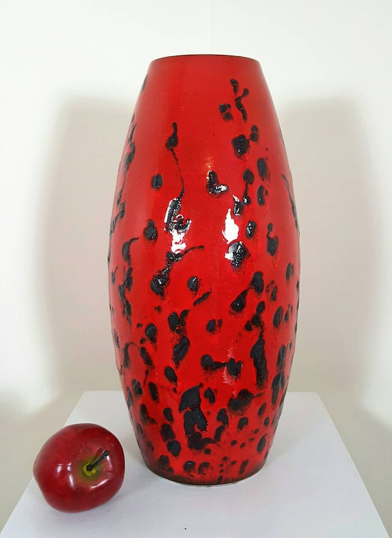 Gorgeous Tornado Red Large Floor Vase Scheurich Keramik West Etsy